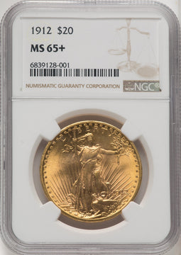 1912 $20 Saint-Gaudens Double Eagle NGC MS65+