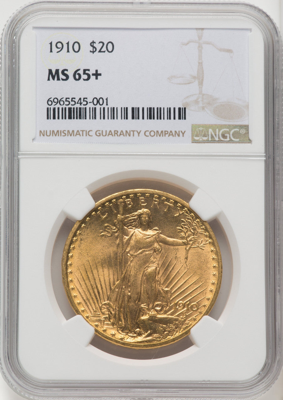 1910 $20 Saint-Gaudens Double Eagle NGC MS65+