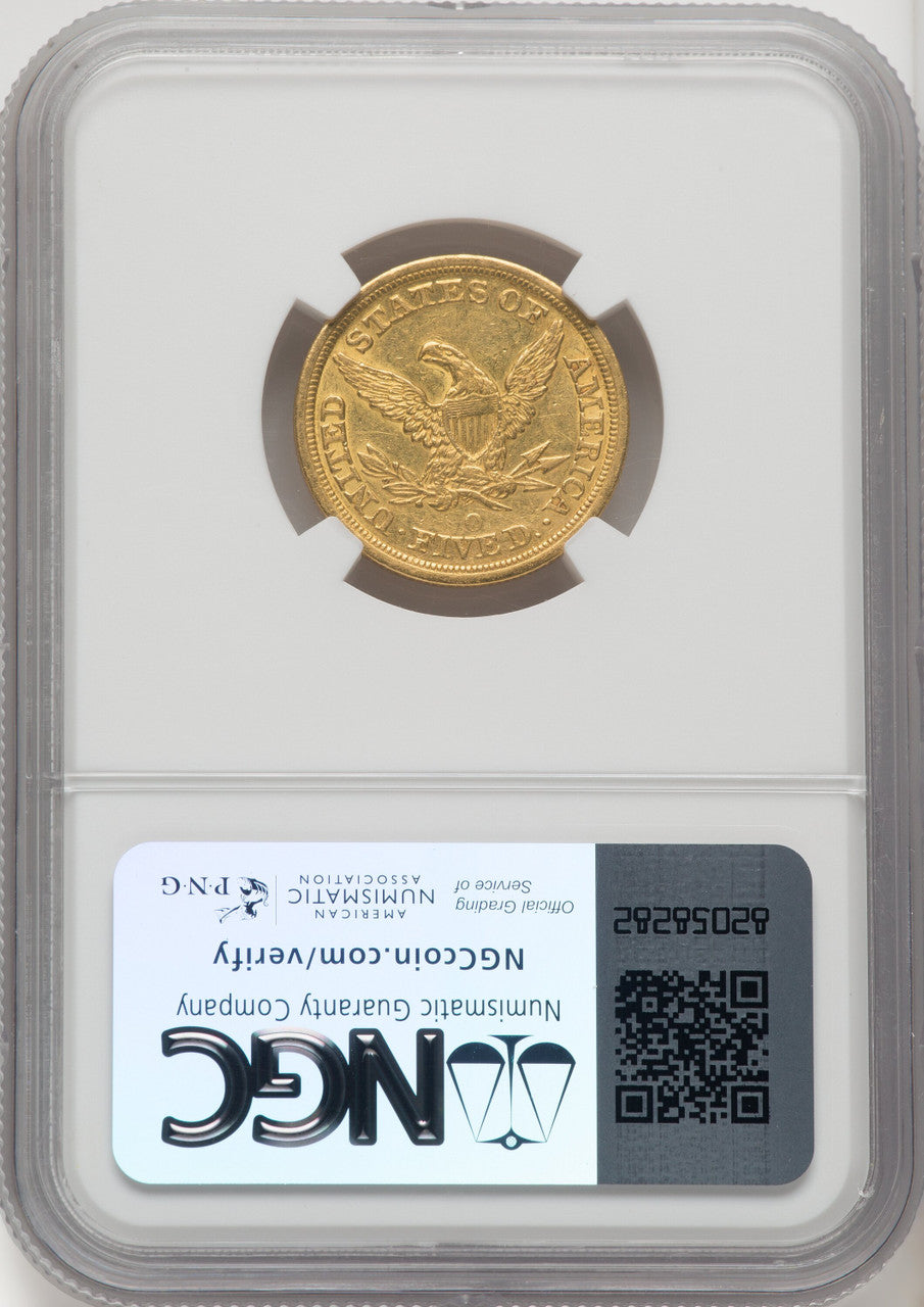 1846-O $5 Liberty Half Eagle NGC AU55
