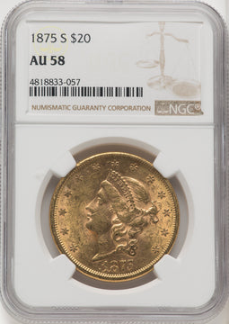 1875-S $20 Liberty Double Eagle NGC AU58 (770637022)