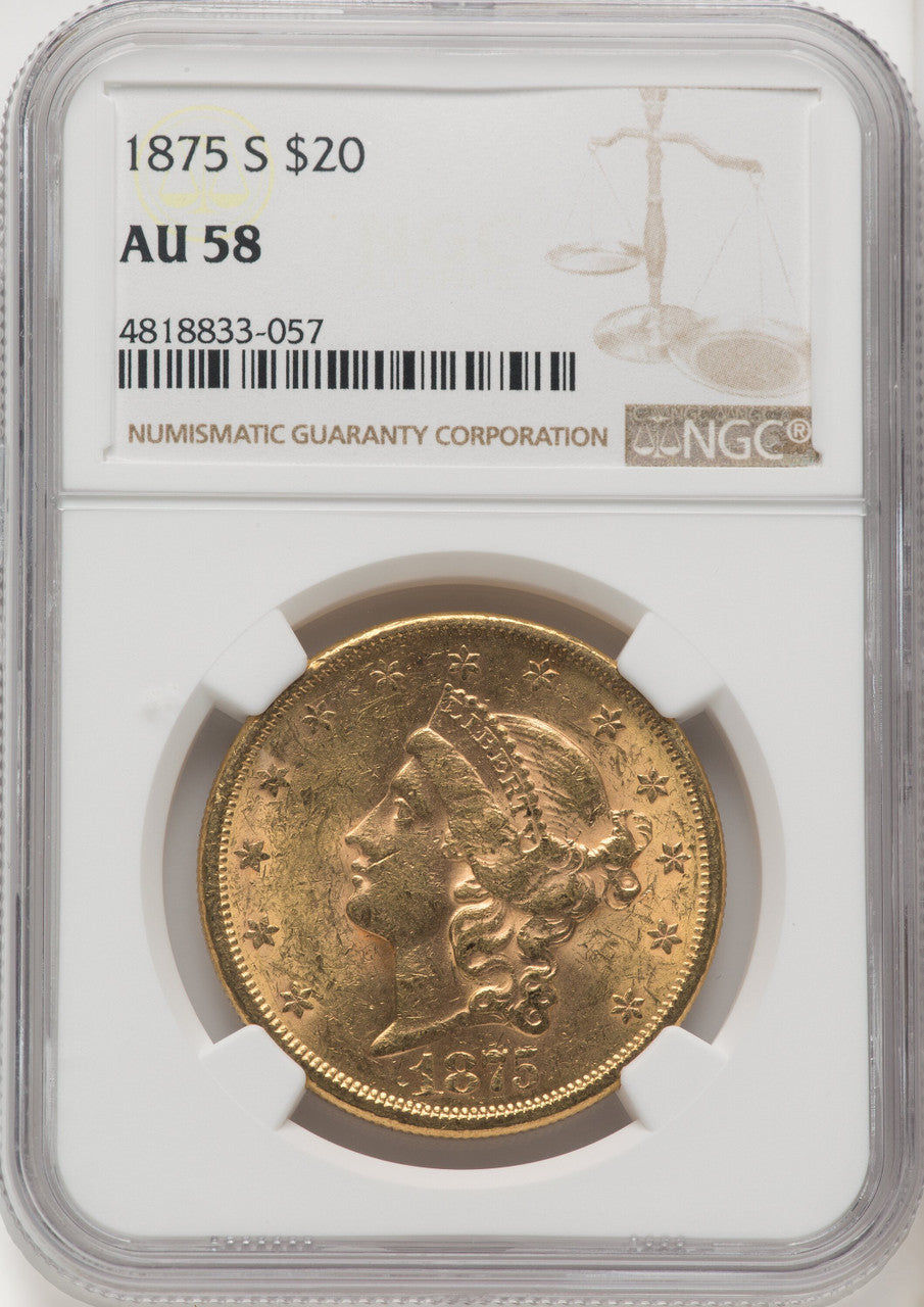 1875-S $20 Liberty Double Eagle NGC AU58 (770637022)