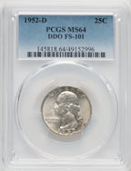 1952-D 25C FS-101 Washington Quarter PCGS MS64