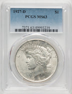 1927-D Peace Dollar PCGS MS63