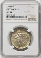 1938-D 50C Oregon Commemorative Silver NGC MS67 (770612013)