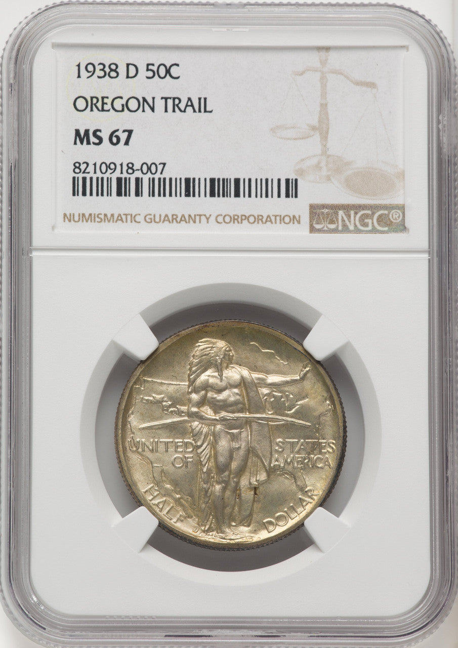 1938-D 50C Oregon Commemorative Silver NGC MS67 (770612013)