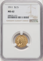 1911 $2.50 Indian Quarter Eagle NGC MS62 (770522030)