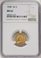 1908 $2.50 Indian Quarter Eagle NGC MS62 (770522029)