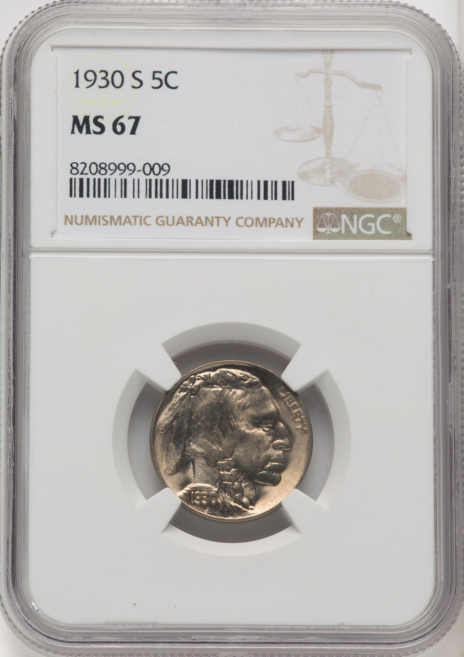1930-S 5C Buffalo Nickel NGC MS67
