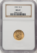 1900 $2.50 Liberty Quarter Eagle NGC MS67 (506628043)