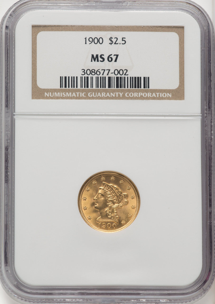 1900 $2.50 Liberty Quarter Eagle NGC MS67 (506628043)