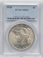 1928 Peace Dollar PCGS MS62