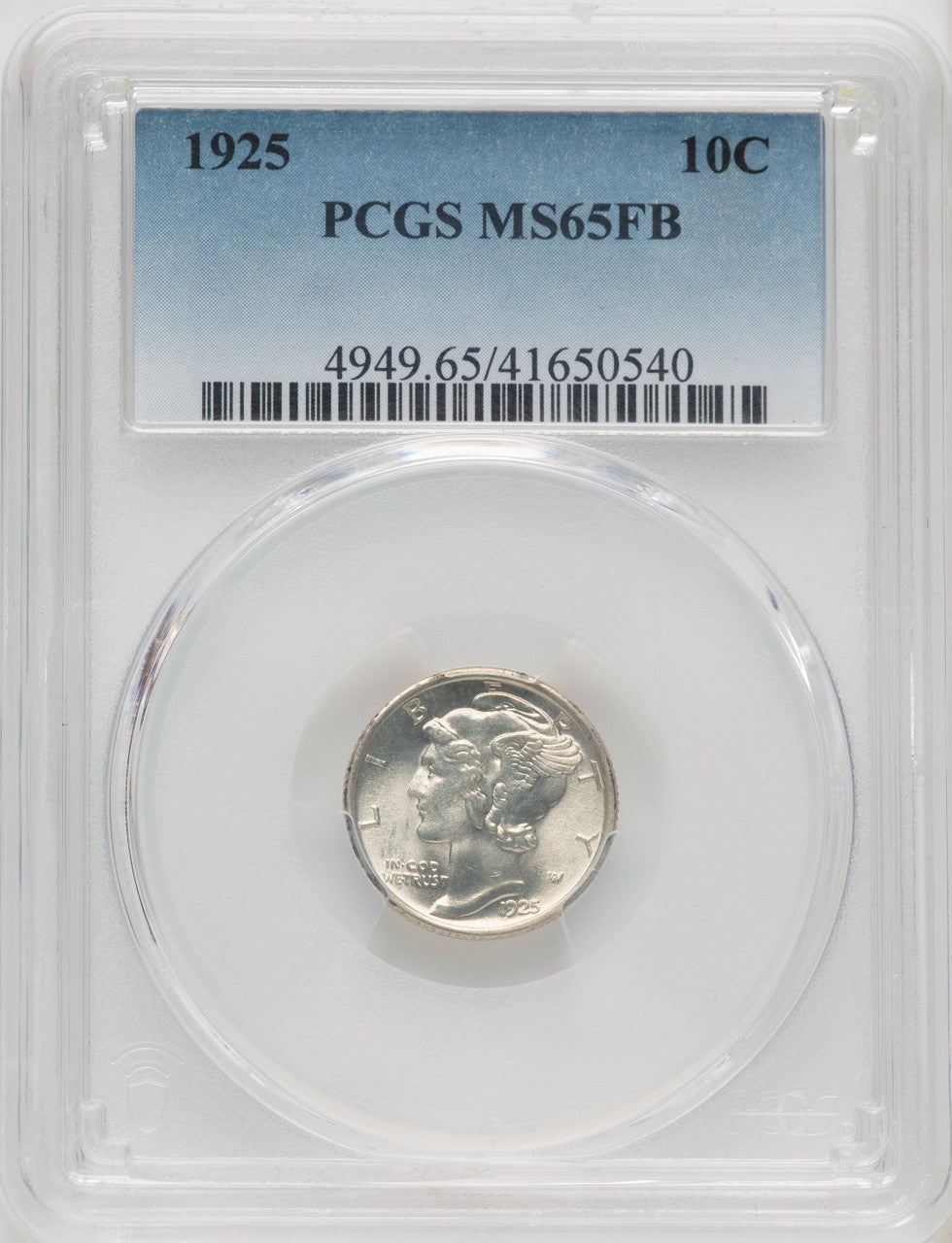 1925 10C FB Mercury Dime PCGS MS65