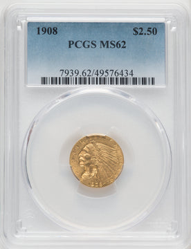 1908 $2.50 Indian Quarter Eagle PCGS MS62 (519343274)