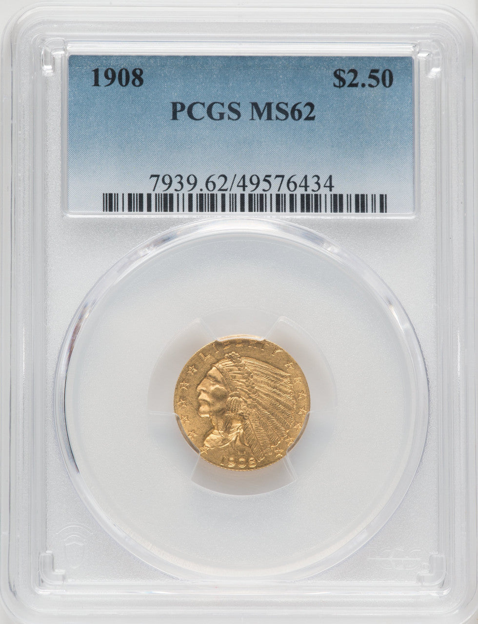 1908 $2.50 Indian Quarter Eagle PCGS MS62 (519343274)