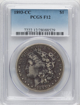 1893-CC Morgan Dollar PCGS F12