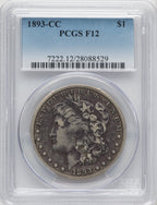 1893-CC Morgan Dollar PCGS F12