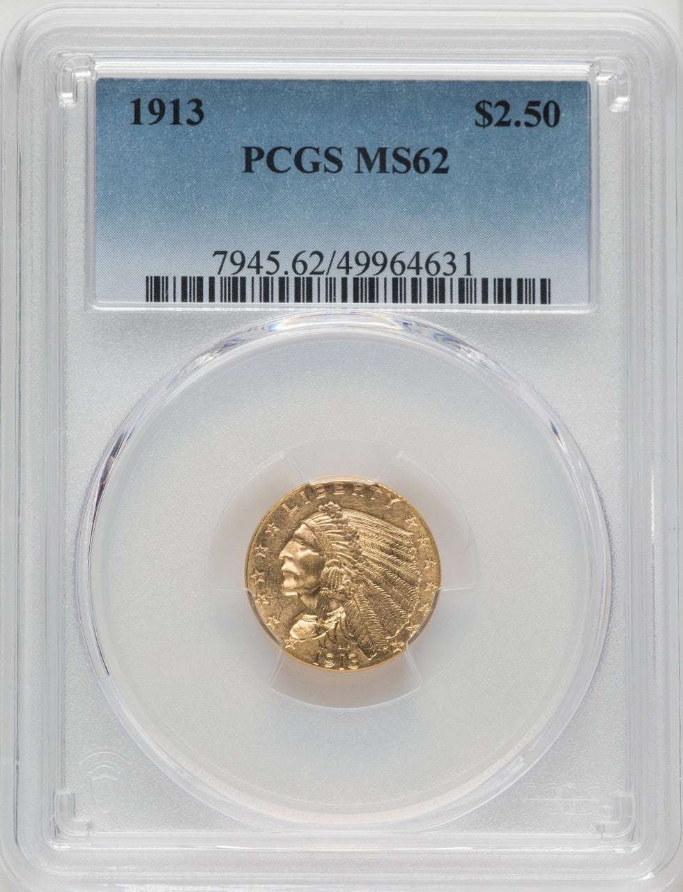 1913 $2.50 Indian Quarter Eagle PCGS MS62 (519343334)