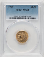 1909 $2.50 Indian Quarter Eagle PCGS MS62 (519343330)