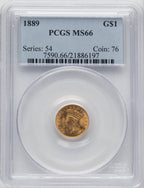 1889 G$1 Gold Dollar PCGS MS66 (770522016)