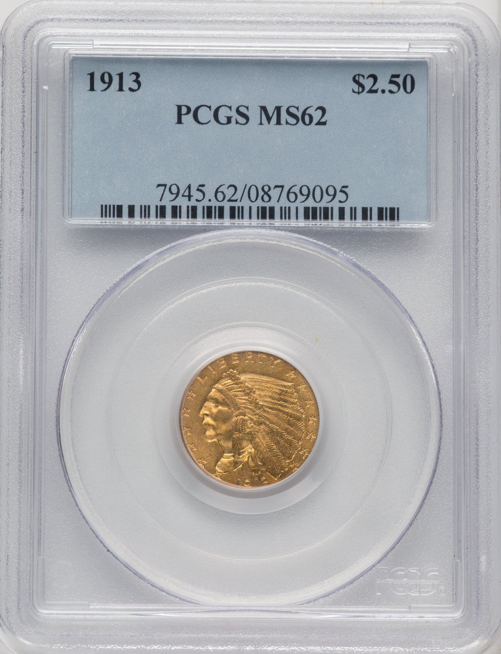 1913 $2.50 Indian Quarter Eagle PCGS MS62 (770522032)