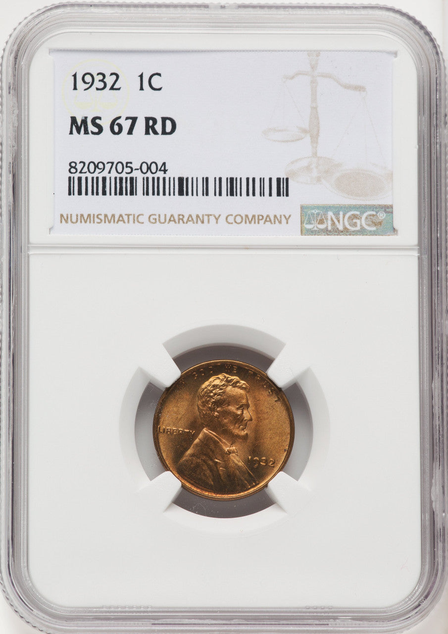 1932 1C RD Lincoln Cent NGC MS67