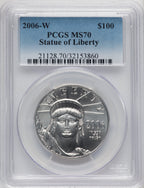 2006-W $100 One-Ounce Platinum Eagle Burnished PCGS MS70 (505399005)