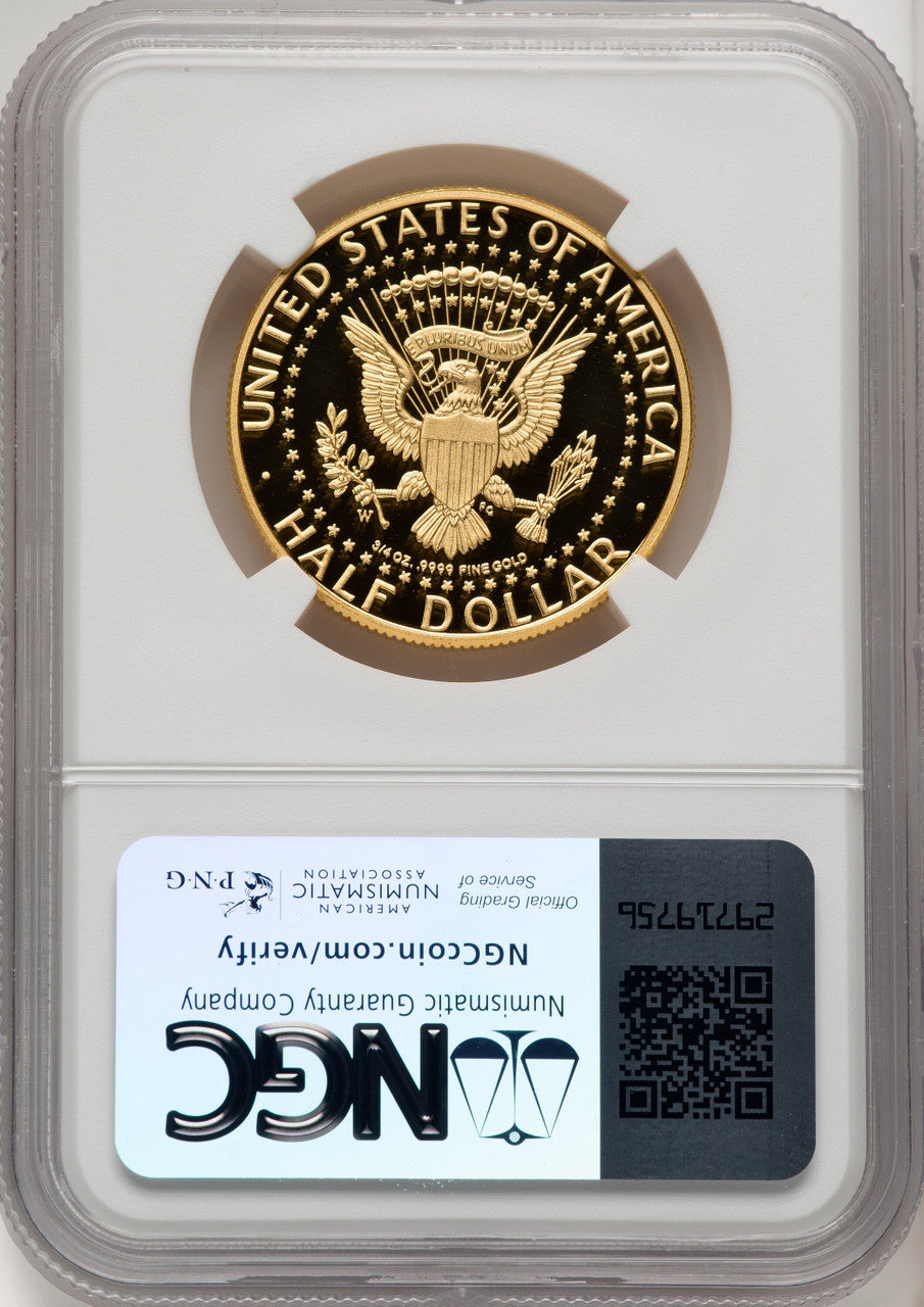 2014-W 50C Kennedy Gold 50th Anniversary Jeff Garrett Red Book Proof Kennedy Half Dollar NGC PR70 (768023002)
