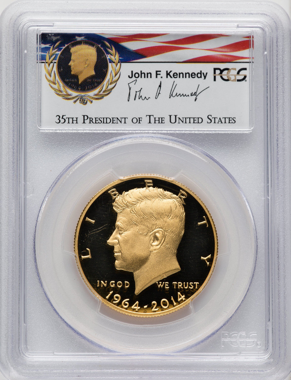 2014-W 50C Kennedy Gold 50th Anniversary First Strike Proof Kennedy Half Dollar PCGS PR70 (770740011)