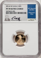 2014-W Gold American Eagle 4-Coin Set NGC PF70 Moy Signed