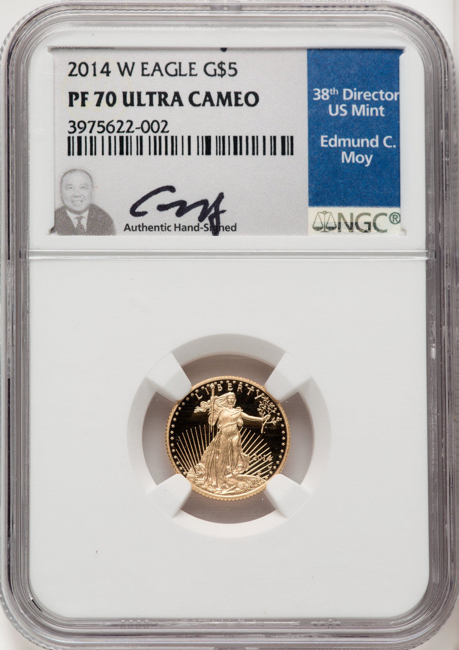 2014-W Gold American Eagle 4-Coin Set NGC PF70 Moy Signed