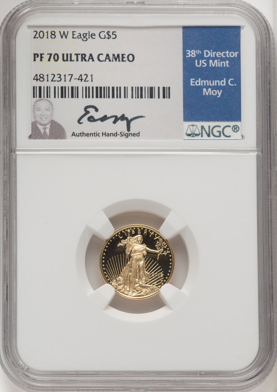 2018-W Gold American Eagle 4-Coin Set NGC PF70 Moy Signed