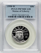 1998-W $50 Half-Ounce Platinum Eagle Blue Gradient PCGS PR70