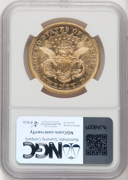 1873-S $20 Closed 3 Liberty Double Eagle NGC MS61