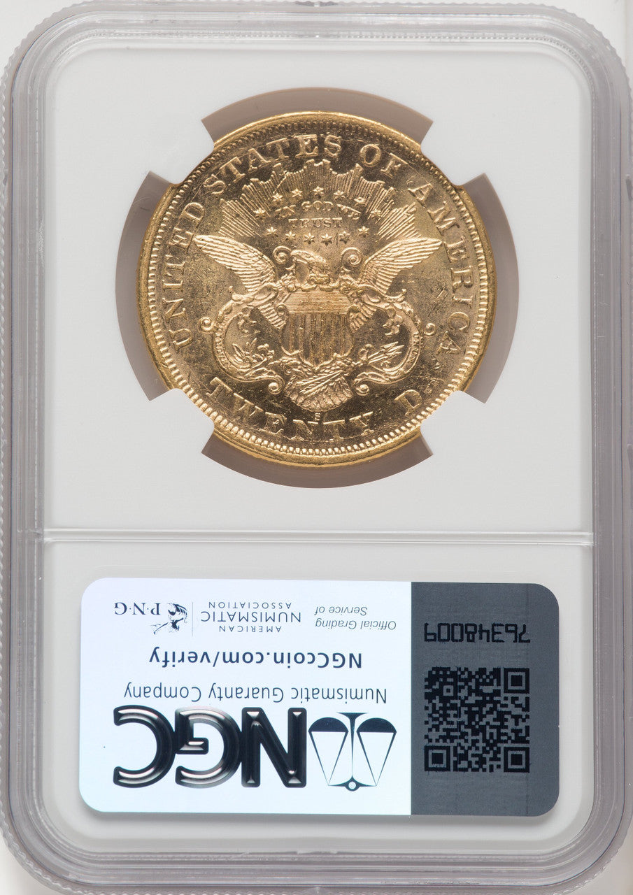 1873-S $20 Closed 3 Liberty Double Eagle NGC MS61