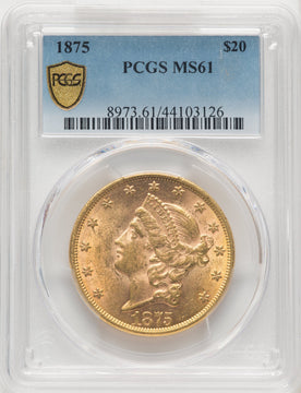 1875 $20 Liberty Double Eagle PCGS MS61 (768601007)