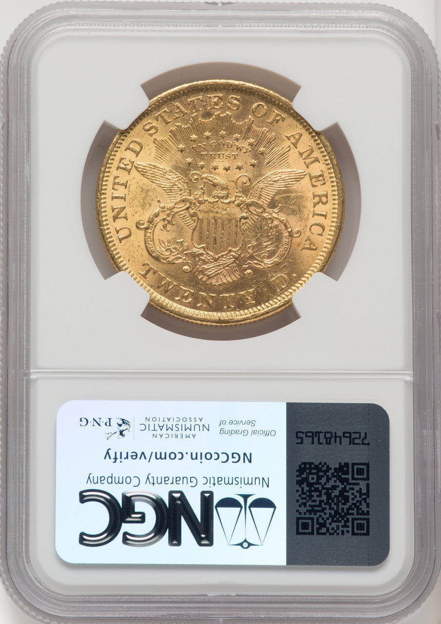 1873 $20 OPEN 3 Liberty Double Eagle NGC MS61 (177078166)