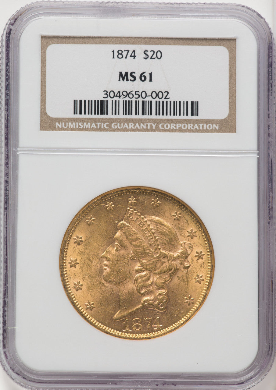 1874 $20 Liberty Double Eagle NGC MS61 (519392105)