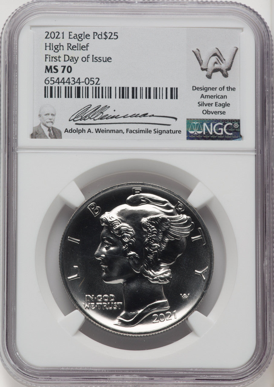 2021 Palladium Eagle 1 oz FDI Adolph Weinman NGC MS70