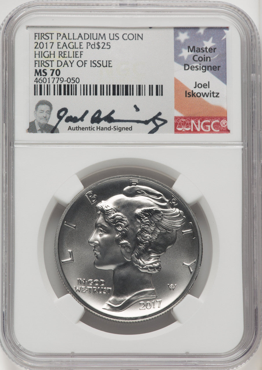 2017 Palladium Eagle 1 oz FDI Joel Iskowitz NGC MS70