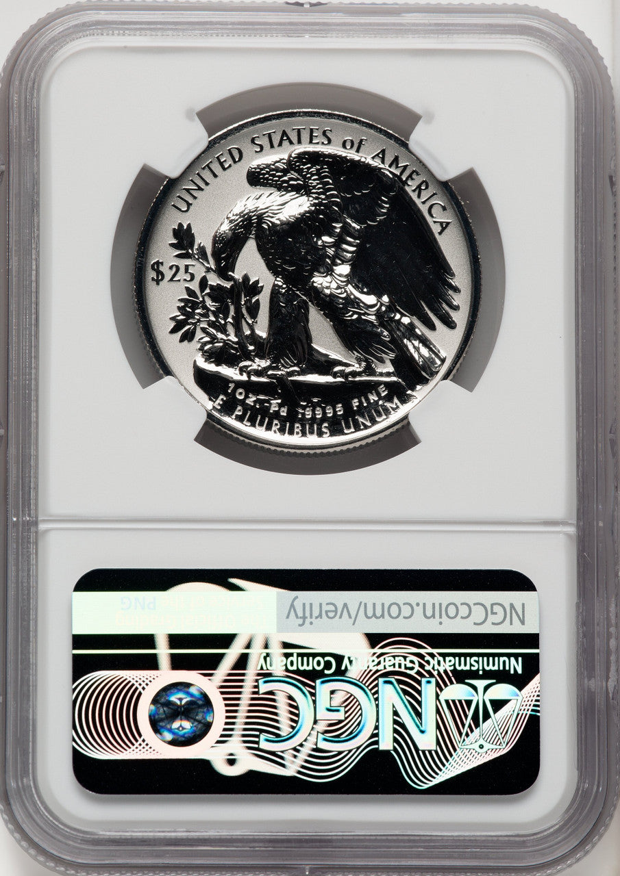 2022-W Palladium Eagle 1 oz REV FDI Ron Harrigal NGC PF70