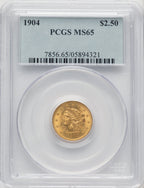 1904 $2.50 Liberty Quarter Eagle PCGS MS65 (770700003)