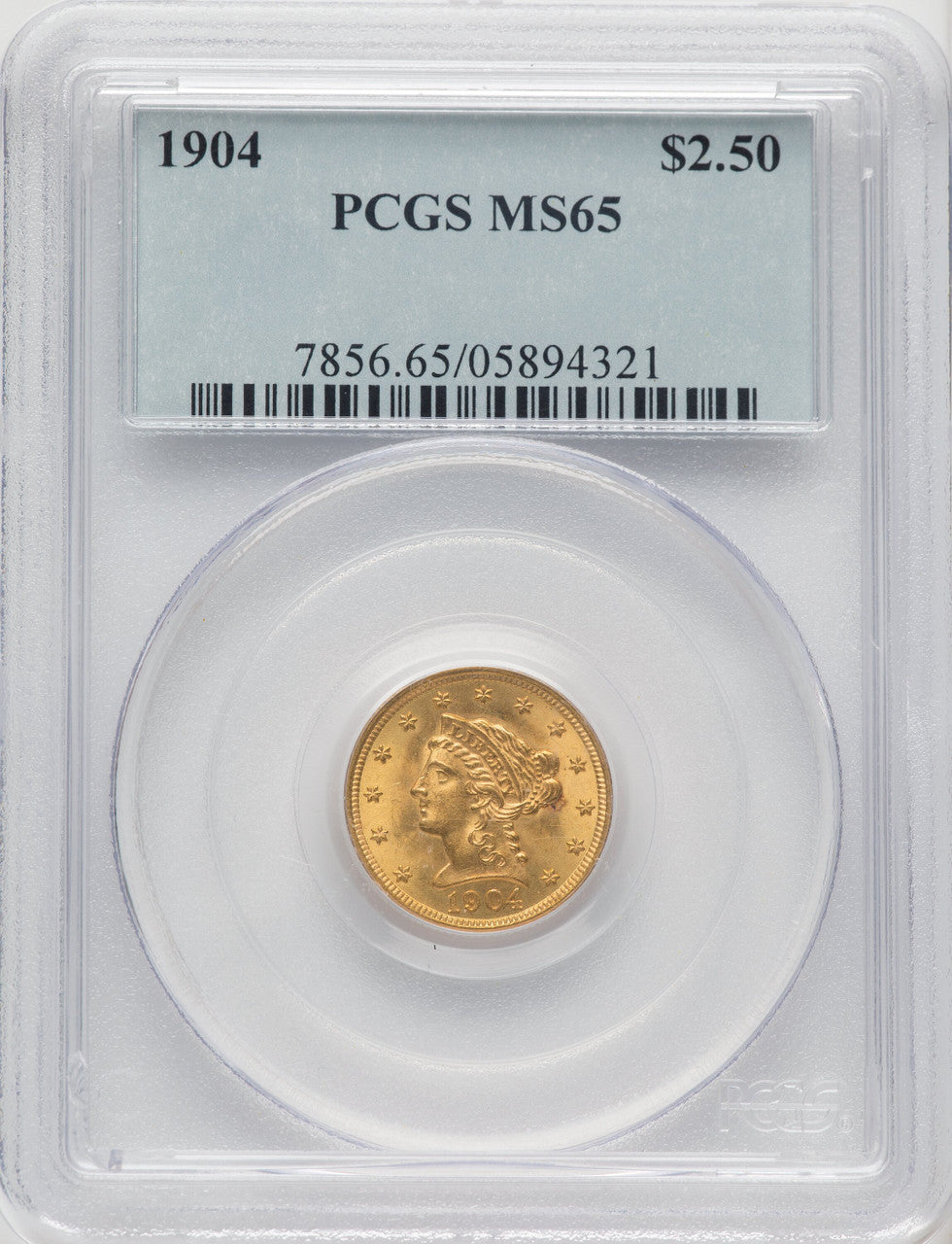 1904 $2.50 Liberty Quarter Eagle PCGS MS65 (770700003)