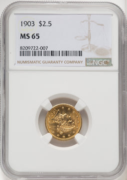 1903 $2.50 Liberty Quarter Eagle NGC MS65 (770822019)
