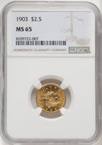 1903 $2.50 Liberty Quarter Eagle NGC MS65 (770822019)