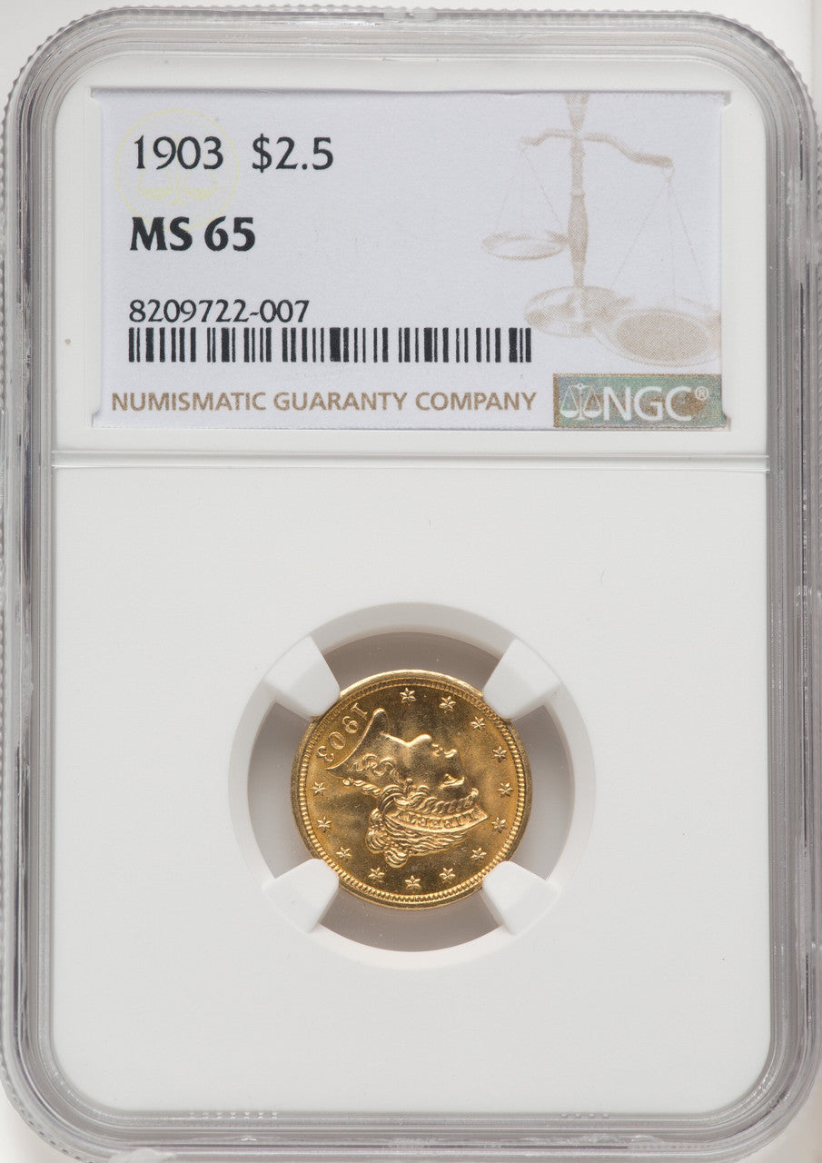 1903 $2.50 Liberty Quarter Eagle NGC MS65 (770822019)