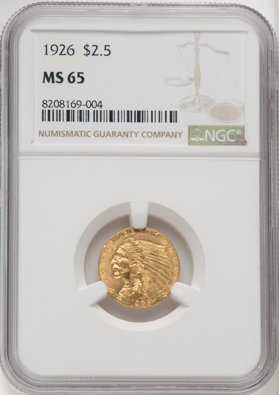 1926 $2.50 Indian Quarter Eagle NGC MS65 (770218036)
