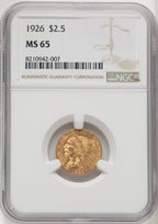 1926 $2.50 Indian Quarter Eagle NGC MS65 (770218038)