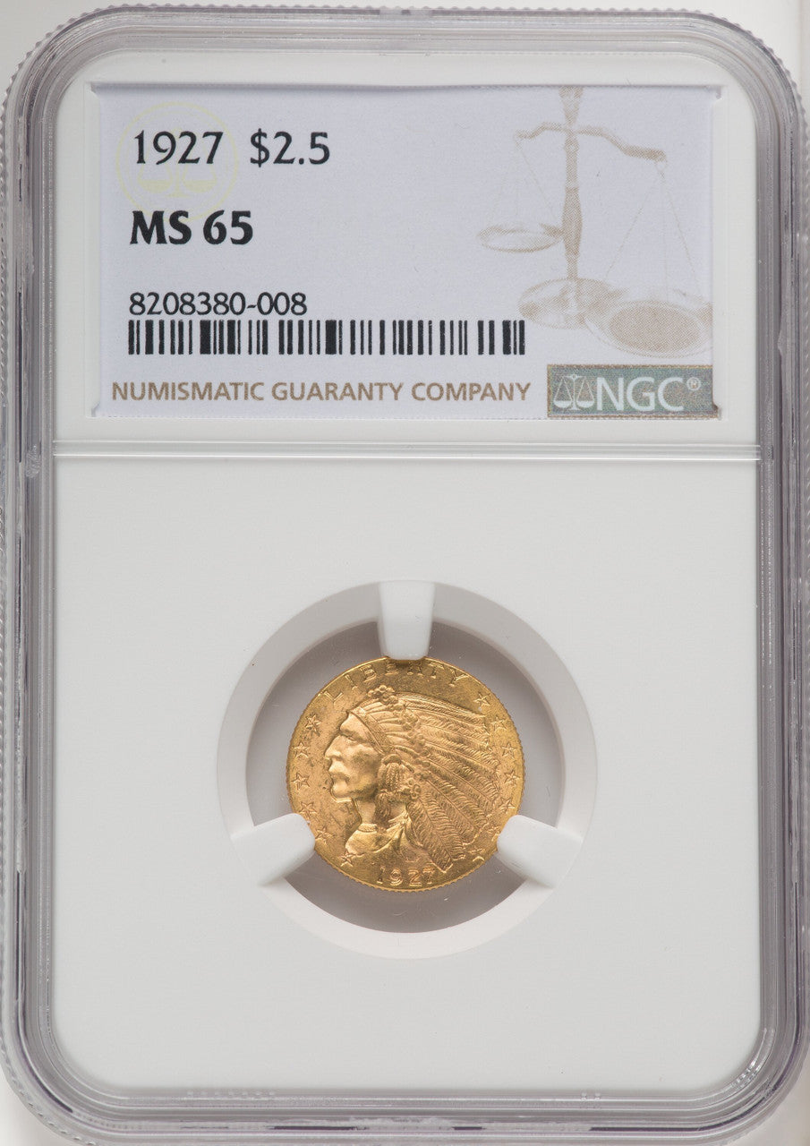 1927 $2.50 Indian Quarter Eagle NGC MS65 (506558005)