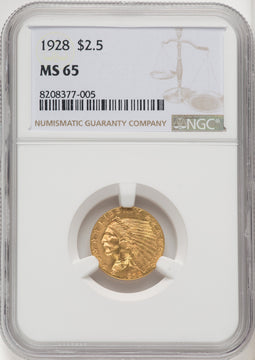 1928 $2.50 Indian Quarter Eagle NGC MS65 (770822037)