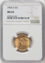 1903-S $5 Liberty Half Eagle NGC MS65 (768415019)